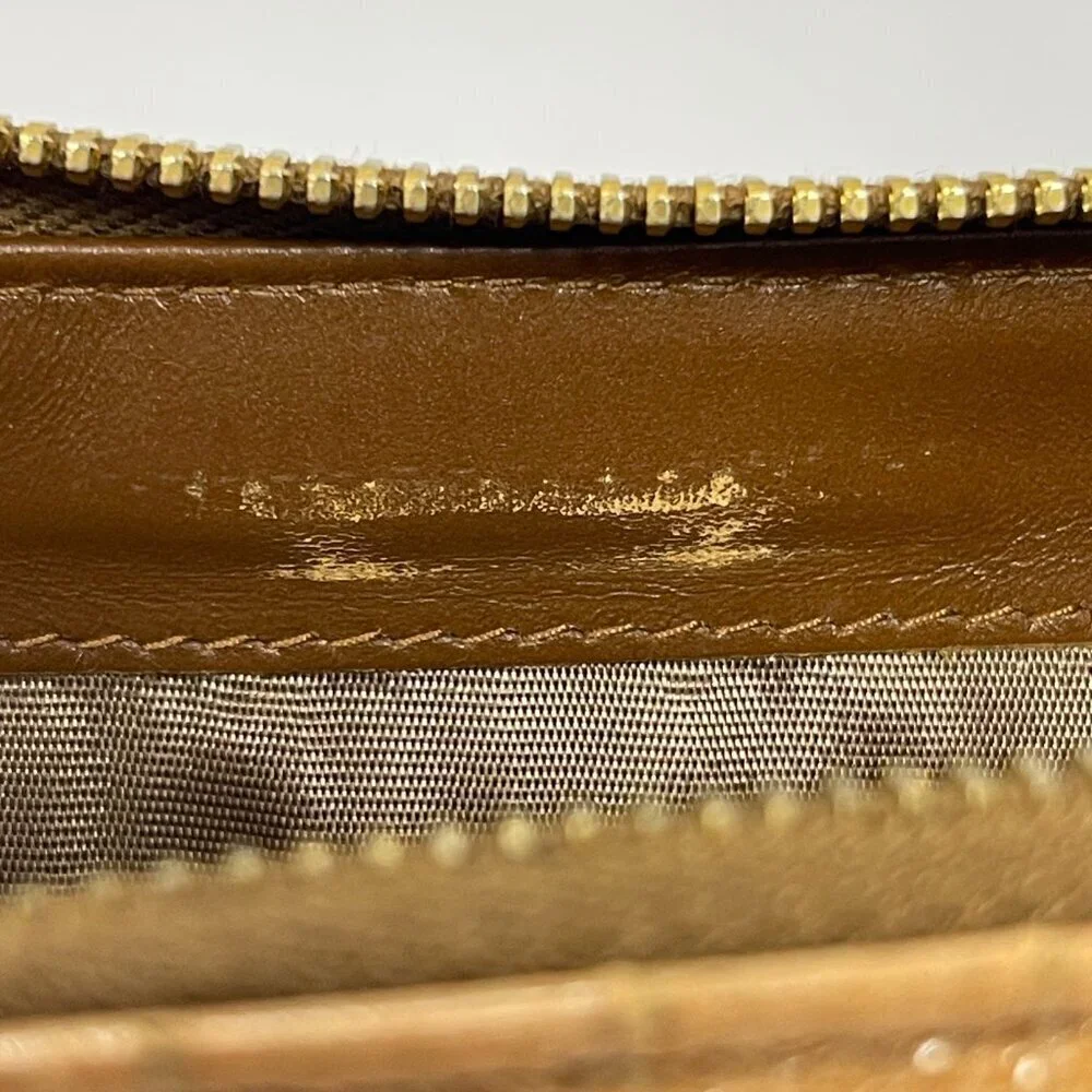 Miu Miu Crocodile-Embossed Leather Zip-Around Wallet, Cammello - Preowned